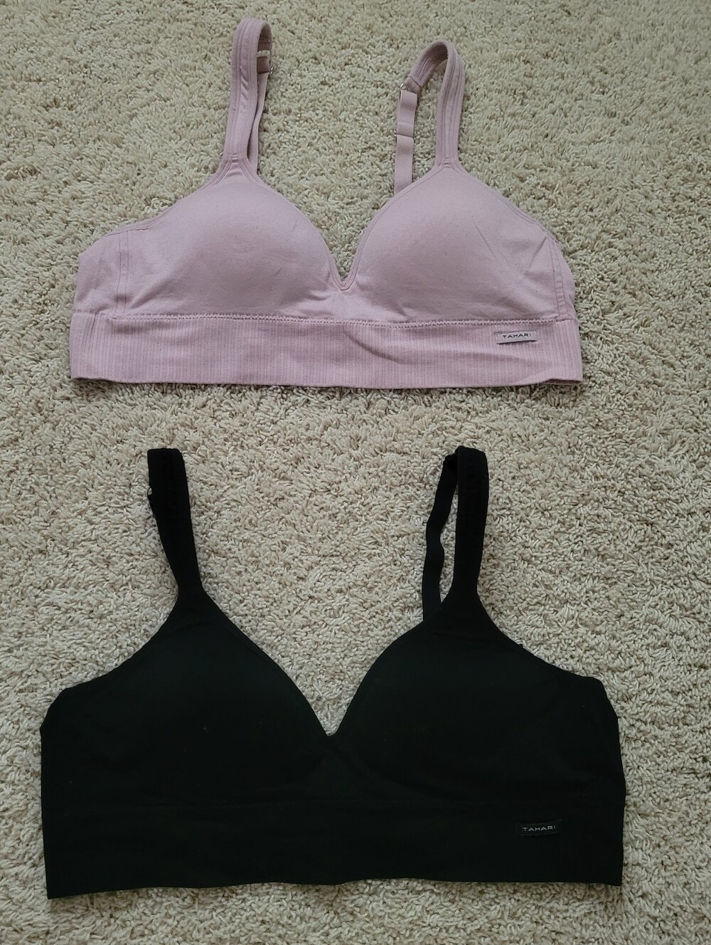 Tahari XL Wireless Bra Lightly Lined Bundle Of 2 Pink & Black